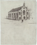 Artist: b'GILL, S.T.' | Title: b'Wesleyan Chapel, Newtown.' | Date: 1860 | Technique: b'lithograph, printed in black ink, from one stone'