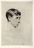 Artist: LINDSAY, Lionel | Title: Norman Lindsay | Date: 1918 | Technique: drypoint, printed in black ink with plate-tone, from one plate | Copyright: Courtesy of the National Library of Australia