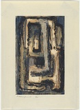 Artist: MADDOCK, Bea | Title: Coloured woven forms | Date: 1959 | Technique: monotype, printed in colour in oil paints