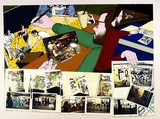 Artist: b'Latimer, Bruce.' | Title: b'New York print' | Date: 1977 | Technique: b'screenprint, printed in colour, from multiple stencils; with collage of photocopy printed in colour' | Copyright: b'\xc2\xa9 Bruce Latimer'