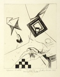 Artist: b'WICKS, Arthur' | Title: b'Study for homage to the bullet' | Date: 1967 | Technique: b'line-engraving, printed in black ink, from one copper plate'
