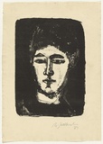 Artist: SELLBACH, Udo | Title: (Head of a woman) | Date: 1951 | Technique: lithograph, printed in black ink, from one stone [or plate]