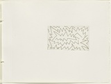 Artist: JACKS, Robert | Title: not titled [abstract linear composition]. [leaf 19 : recto] | Date: 1978 | Technique: etching, printed in black ink, from one plate