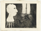 Artist: BOYD, Arthur | Title: Potter with beast and sculptured head (Interior). | Date: (1968-69) | Technique: etching and aquatint, printed in black ink, from one plate | Copyright: Reproduced with permission of Bundanon Trust