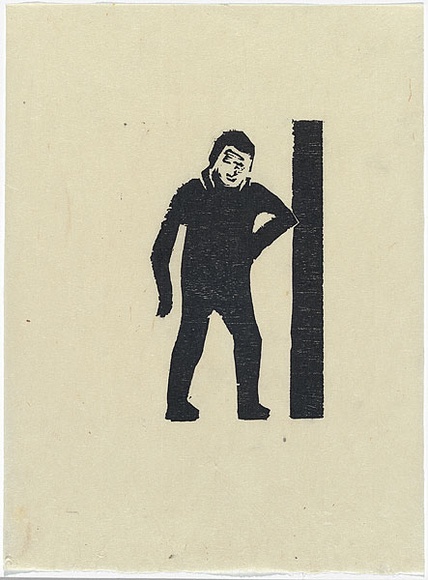 Artist: b'MADDOCK, Bea' | Title: b'Boy' | Date: c.1964 | Technique: b'woodcut'