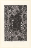 Artist: b'Hayward Pooaraar, Bevan.' | Title: b'Kangaroo spiritman' | Date: 1988 | Technique: b'linocut'