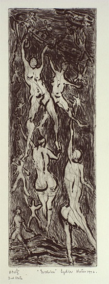 Artist: b'Waters, Lydia.' | Title: b'Excelsior' | Date: 1993, February - March | Technique: b'etching, printed in black ink, from one stone'