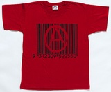 Title: b'T-shirt: Bar code.' | Date: 1991, July | Technique: b'screenprint'