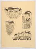 Artist: b'Hay, Bill.' | Title: b'4 mugs' | Date: 1993 | Technique: b'etching, printed in black ink, from four plates'