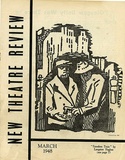 Title: New theatre review: March 1948 | Date: February 1948 | Technique: linocut, printed in black ink, from one block; letterpress text