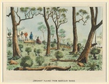 Title: b'Jandakot Plains from Narrogin Range' | Date: 1880 | Technique: b'lithograph, printed in black ink, from one stone; hand-coloured at a later date'