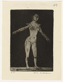 Artist: b'WILLIAMS, Fred' | Title: b'Dancer' | Date: 1955-56 | Technique: b'etching, aquatint and drypoint, printed in black ink, from one copper plate' | Copyright: b'\xc2\xa9 Fred Williams Estate'