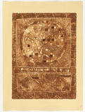 Artist: b'WINCH, John' | Title: b'Untitled [enigma]' | Date: 1990 | Technique: b'collograph, printed in brown ink, from one plate'