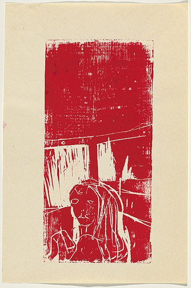 Artist: b'Johnson, Tim.' | Title: b'not titled' | Date: 1976 | Technique: b'woodcut, printed in brown ink, from one block' | Copyright: b'\xc2\xa9 Tim Johnson'