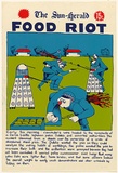 Artist: UNKNOWN | Title: The Sun-Herald: Food Riot. | Date: c.1979 | Technique: screenprint, printed in colour, from four stencils