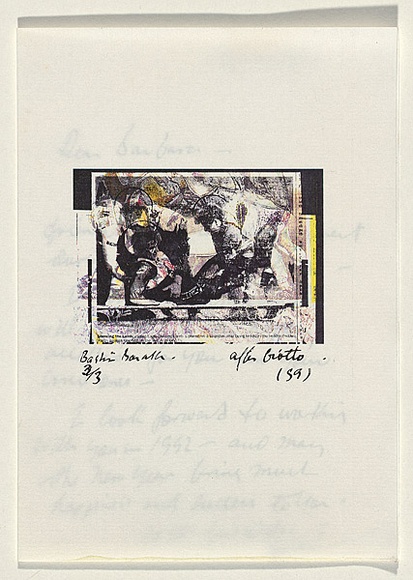 Title: Card: After Giotto | Date: 1991 | Technique: screenprint, printed in colour, from multiple stencils