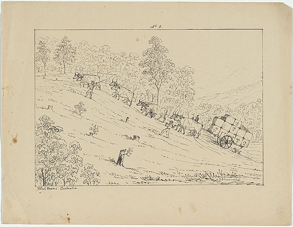 Artist: b'Fairholme, George Knight Erskine.' | Title: b'Wool teams' | Date: c.1853 | Technique: b'lithograph, printed in black ink, from one stone'