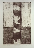 Artist: b'ROGERS, Jennifer' | Title: b'Shedding gum' | Date: 1982 | Technique: b'etching, printed in sepia ink, from one plate'