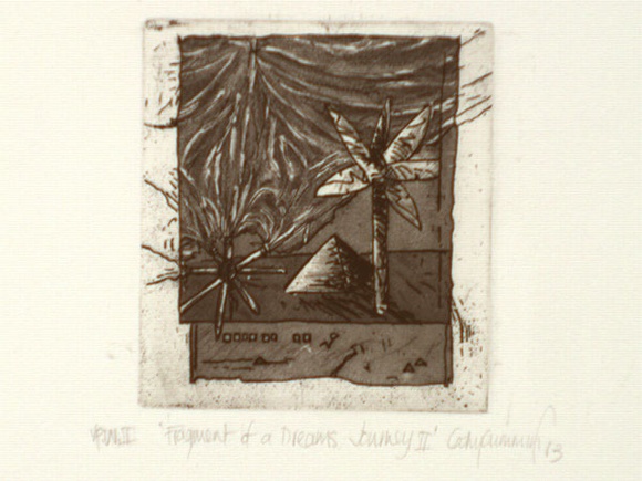 Artist: b'Cummins, Cathy.' | Title: bFragment of a dream's journey II | Date: 1983 | Technique: b'etching and aquatint, printed in black ink, from one plate'