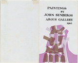 Artist: Senbergs, Jan. | Title: Exhibition catalogue: Argus Gallery, Melbourne. | Date: 1962 | Technique: screenprint, printed in colour, from 4 stencils | Copyright: © Jan Senbergs. Licensed by VISCOPY, Australia