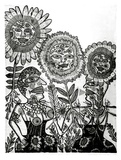 Artist: b'HANRAHAN, Barbara' | Title: b'Conversation with flowers' | Date: 1974 | Technique: b'etching, printed in black ink with plate-tone, from one plate'