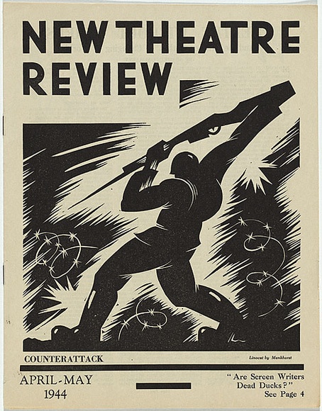 Artist: b'Millere, Robert.' | Title: b'Counterattack [cover].' | Date: April-May 1944 | Technique: b'linocut, printed in black ink, from one block; letterpress text'