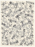 Title: Missing No. 1 | Date: 2002 | Technique: hand-stamped rubber stamps, printed in black ink, from five blocks