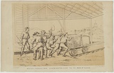 Artist: b'Hamel, Julius.' | Title: b'Western Freehold Mine.  Chinese keeping clear the tail race of sluice.' | Date: 1867 | Technique: b'lithograph, printed in colour, from two stones'