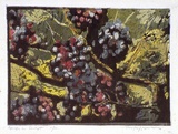 Artist: b'Reynolds, Frederick George.' | Title: b'Grapes in sunlight' | Date: c.1932 | Technique: b'linocut, printed in colour, from multiple blocks'