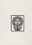 Artist: Groblicka, Lidia. | Title: Postcard | Date: 1986 | Technique: woodcut, printed in black ink, from one block
