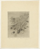 Artist: b'Barker, David.' | Title: b'William Street.' | Date: (1930) | Technique: b'drypoint, printed in black ink with plate-tone, from one plate'