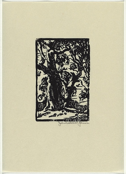 Artist: b'Johnson, John Godschall.' | Title: b'not titled' | Date: c.1930 | Technique: b'woodcut, printed in black ink, from one block'
