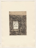 Title: b'Pastels 2' | Date: 1979 | Technique: b'drypoint, printed in black ink, from one perspex plate, hand-coloured in brown wash'