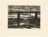 Artist: b'AMOR, Rick' | Title: b'Lorimer Street' | Date: 2001, July | Technique: b'etching, printed in black ink, from one plate' | Copyright: b'Image reproduced courtesy the artist and Niagara Galleries, Melbourne'