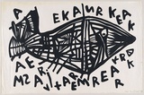 Artist: b'Mathias.' | Title: b'Black fish' | Date: 1968, September | Technique: b'screenprint, printed in black ink, from one screen'