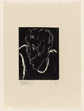 Title: not titled [head] | Date: 1967 | Technique: woodcut, printed in black ink, from one block