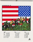 Artist: CALLAGHAN, Michael | Title: Calendar: Australia Vietnam Society 1982 April - June | Date: 1982 | Technique: screenprint, printed in colour, from seven stencils