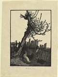Artist: b'LINDSAY, Lionel' | Title: b'The broken fence' | Date: 1923 | Technique: b'wood-engraving, printed in black ink, from one block' | Copyright: b'Courtesy of the National Library of Australia'