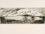 Artist: Martin, Mandy. | Title: not titled.[Landscape]. | Date: 1992 | Technique: etching and aquatint, printed in black ink, from one  plate | Copyright: © Mandy Martin. Licensed by VISCOPY, Australia