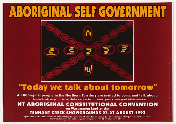 Artist: b'MACKINOLTY, Chips' | Title: b'Aboriginal self government.' | Date: c.2000 | Technique: b'offset-lithograph, printed in colour, from multiple plates'