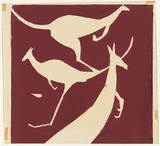 Artist: Russell, Elsa. | Title: (Kangaroo) | Date: c.1985 | Technique: screenprint, printed in purple ink, from one stencil
