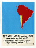Artist: b'MACKINOLTY, Chips' | Title: b'Ted Wheelwright speaks on Chile' | Technique: b'screenprint, printed in colour, from multiple stencils'