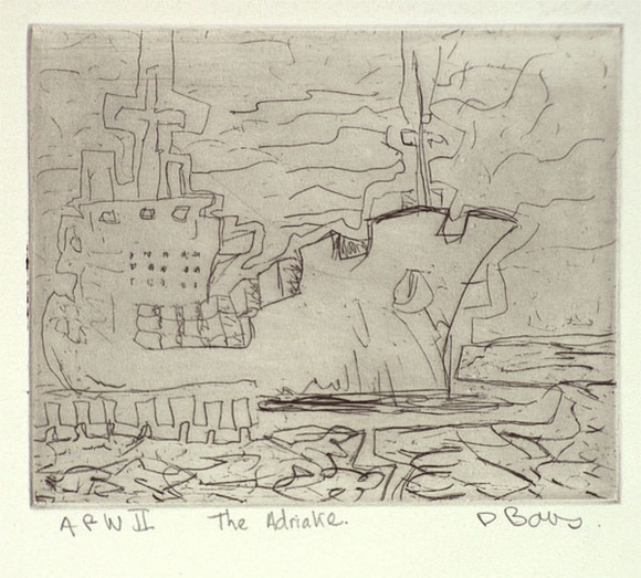 Artist: b'Bowers, David.' | Title: b'The Adriake' | Date: 1993 | Technique: b'etching, printed in black ink, from one plate'