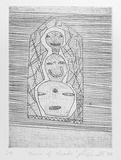 Artist: Powell, Andrew. | Title: House of heads | Date: 1986 | Technique: etching, printed in black ink with plate-tone, from one  plate