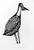 Artist: b'Tipungwuti, Giovanni (John).' | Title: b'(Bird)' | Date: 1970 | Technique: b'woodcut, printed in black ink, from one block'