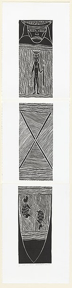 Artist: Maymuru-White, Naminapu. | Title: Nyapilingu Wapitja | Date: 1989 | Technique: linocuts, printed in black ink, each from one block