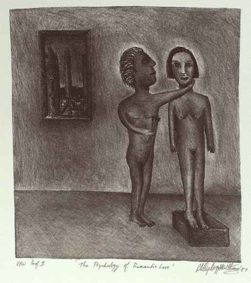 Artist: b'Doggett-Williams, Phillip.' | Title: b'The psychology of romantic love' | Date: 1987 | Technique: b'lithograph, printed in black ink, from one stone'