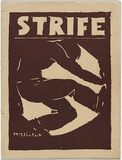 Artist: McClintock, Herbert. | Title: Strife [Cover]. | Date: 13 October 1930 | Technique: linocut, printed in brown ink, from one block | Copyright: © Marie McClintock