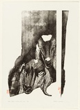 Artist: Thorpe, Lesbia. | Title: Show goats waiting their cue! | Date: 1983 | Technique: woodcut, printed in black ink, from two blocks