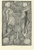 Artist: Artist unknown | Title: not titled | Date: c.1992 | Technique: linocut, printed in black ink, from one block